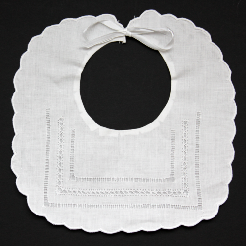 Blank Gilucci Hemstitch Baby Linen Tie Bib