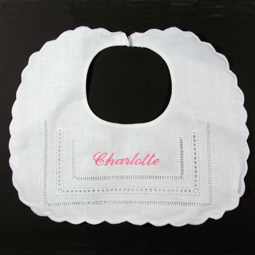 Gilucci Hemstitch Baby Linen Bib